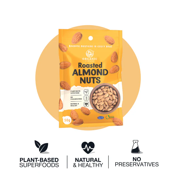 ORGANIC FIELDS Roasted Almond Nuts 50gm
