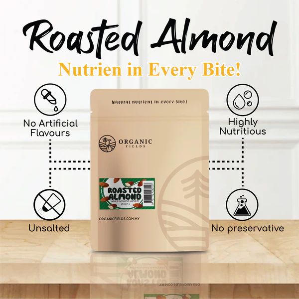ORGANIC FIELDS Roasted Almond Nuts 50gm